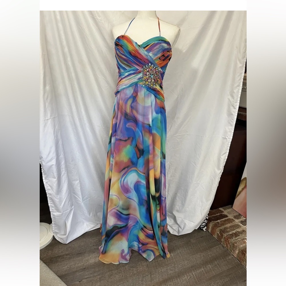Jovani Rainbow Sequins Ballgown